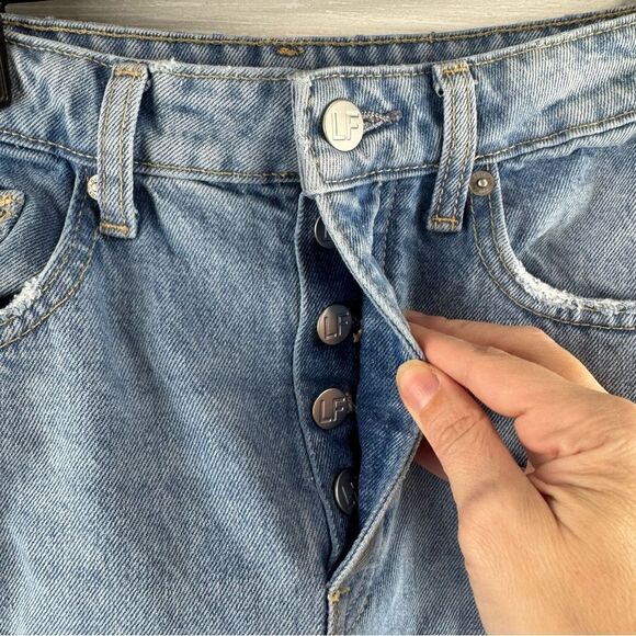 Lovers and Friends Reece High Rise Rigid Destroyed Straight Jeans - Picture 6 of 11